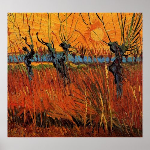 Willows at Sunset by Vincent van Gogh Poster
