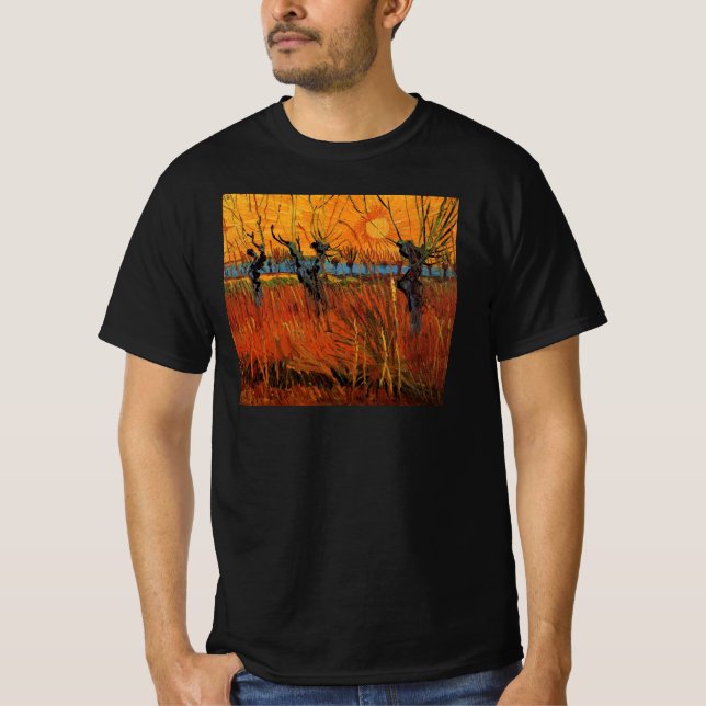 Willows at Sunset by Vincent van Gogh T-Shirt (Front)