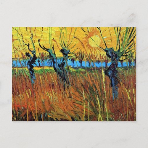 Willows at Sunset F572 Van Gogh Fine Art Postcard