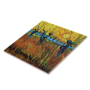 Willows at Sunset (F572) Van Gogh Fine Art Tile