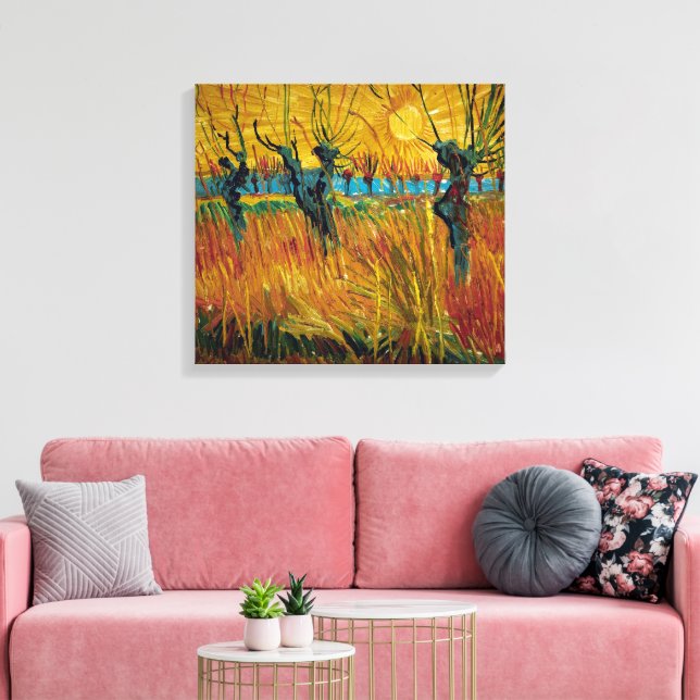 Willows at Sunset | Van Gogh | Canvas Print (Insitu(LivingRoom))