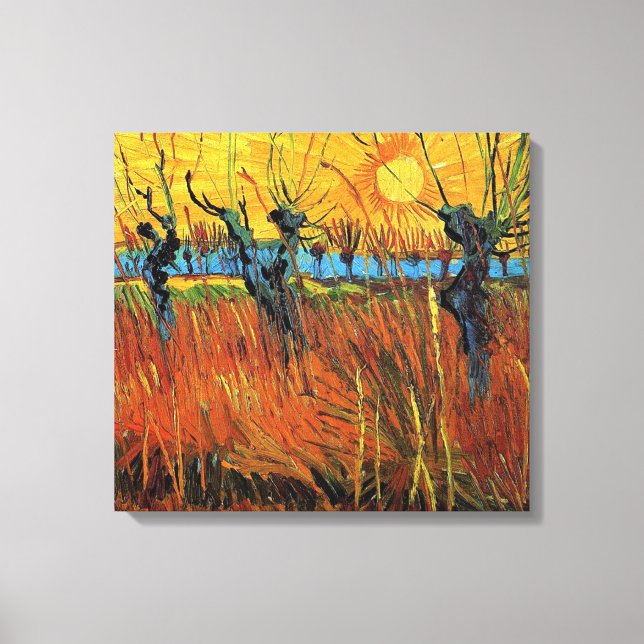 Willows at Sunset,Vincent van Gogh Canvas Print (Front)