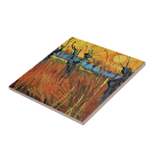 Willows at Sunset,Vincent van Gogh Tile (Side)