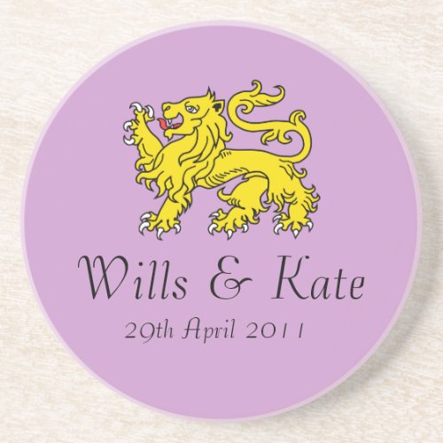 Wills and Kate Lion of London Wedding Coaster