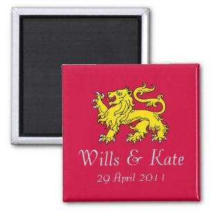 Wills and Kate Royal Wedding Magnet (Red)