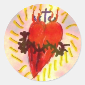 Will's Sacred Heart Image Classic Round Sticker