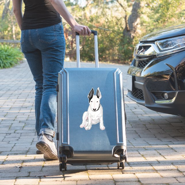 "WILLY" Bull Terrier Sticker (Suitcase Insitu)