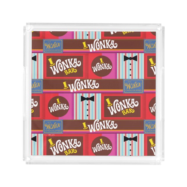Willy Wonka Candy Pattern Acrylic Tray (Front)