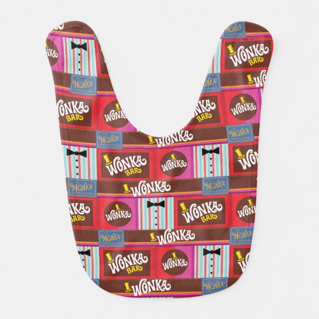 Willy Wonka Candy Pattern Baby Bib (Front)