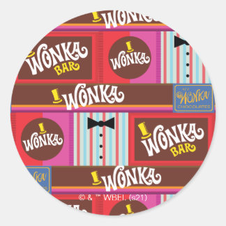 Willy Wonka Candy Pattern Classic Round Sticker