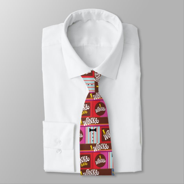Willy Wonka Candy Pattern Neck Tie (Tied)