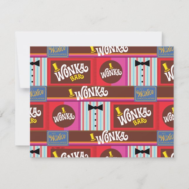 Willy Wonka Candy Pattern Note Card (Front)