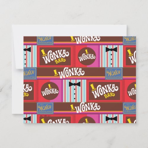 Willy Wonka Candy Pattern Note Card