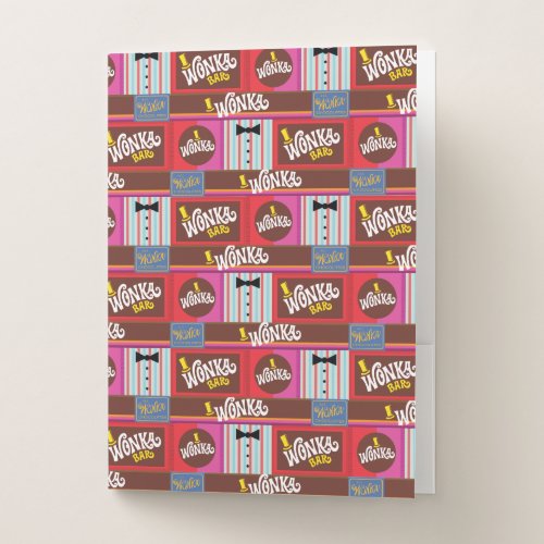 Willy Wonka Candy Pattern Pocket Folder