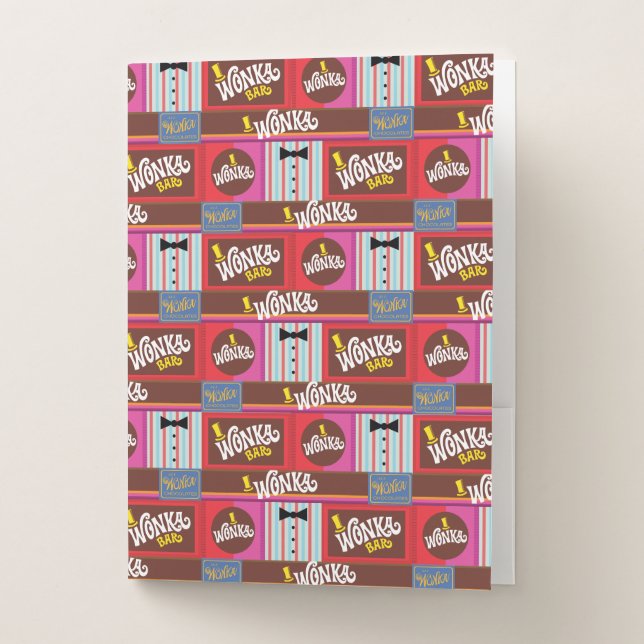 Willy Wonka Candy Pattern Pocket Folder (Front)