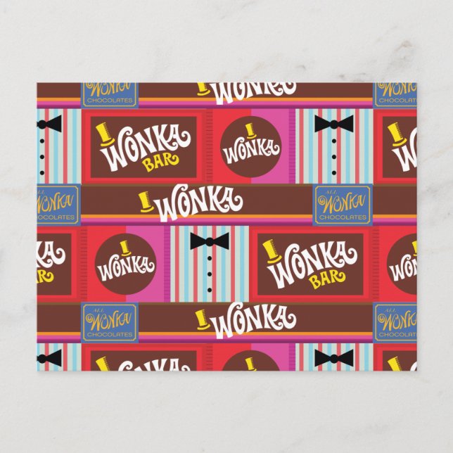 Willy Wonka Candy Pattern Postcard (Front)
