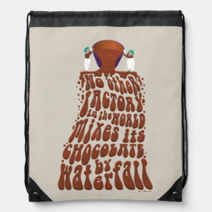 Willy Wonka Chocolate Waterfall Typography Drawstring Bag