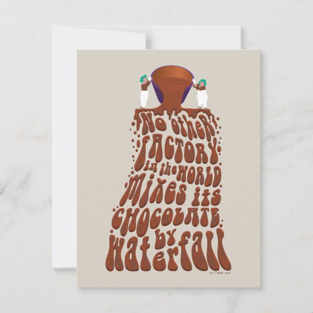 Willy Wonka Chocolate Waterfall Typography Note Card (Front)