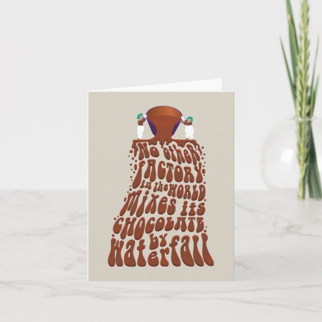 Willy Wonka Chocolate Waterfall Typography Note Card (Front)
