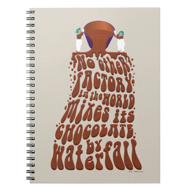 Willy Wonka Chocolate Waterfall Typography Notebook (Front)