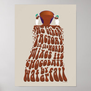 Willy Wonka Chocolate Waterfall Typography Poster