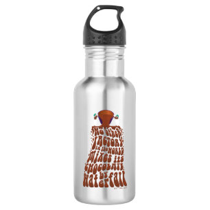 Willy Wonka Chocolate Waterfall Typography Stainless Steel Water Bottle