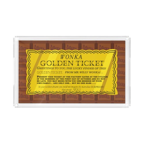 Willy Wonka Golden Ticket Acrylic Tray