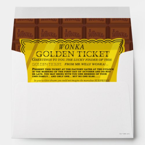 Willy Wonka Golden Ticket Envelope