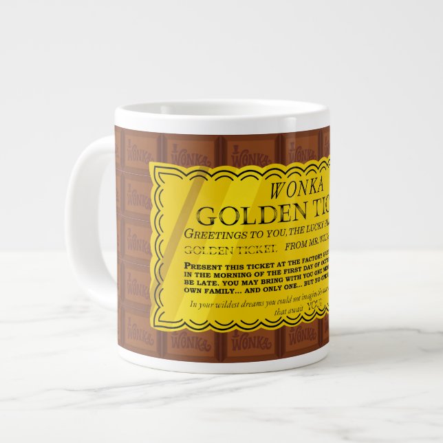 Willy Wonka Golden Ticket Giant Coffee Mug (Front Left)