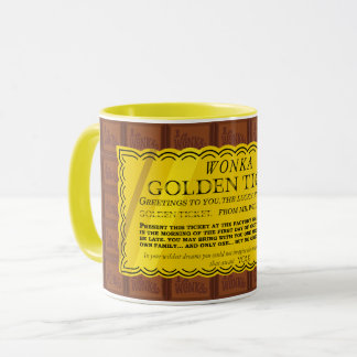 Willy Wonka Golden Ticket Mug