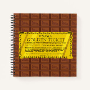 Willy Wonka Golden Ticket Notebook