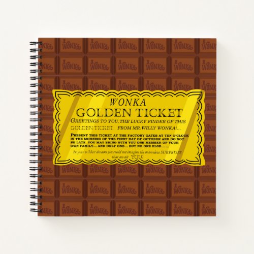 Willy Wonka Golden Ticket Notebook