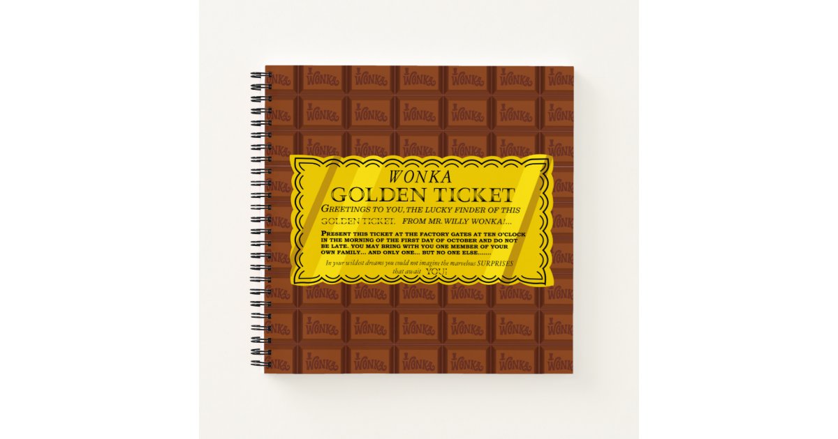 Willy Wonka Golden Ticket Notebook