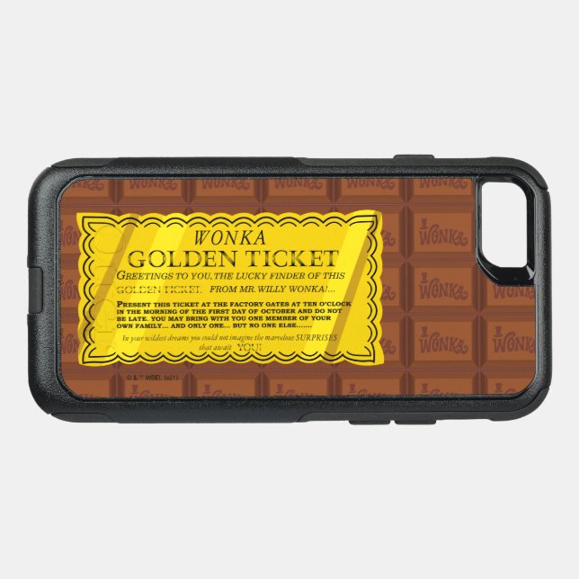 Willy Wonka Golden Ticket Otterbox iPhone Case (Back Horizontal)