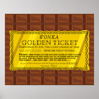 Willy Wonka Golden Ticket Poster