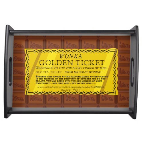 Willy Wonka Golden Ticket Serving Tray