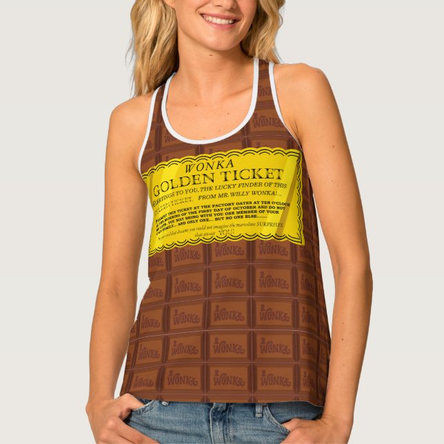 Willy Wonka Golden Ticket Tank Top (Front)