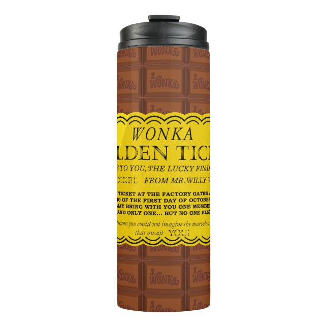 Willy Wonka Golden Ticket Thermal Tumbler (Front)