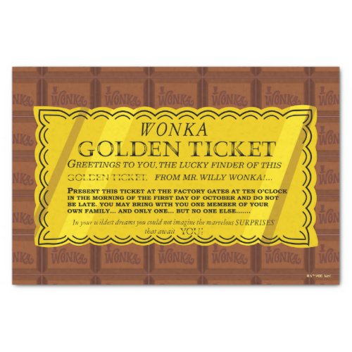 Willy Wonka Golden Ticket Tissue Paper