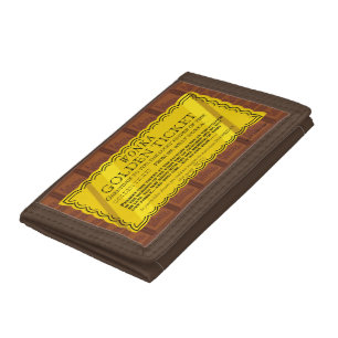 Willy Wonka Golden Ticket Trifold Wallet