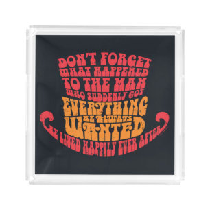 Willy Wonka Hat Typography Acrylic Tray