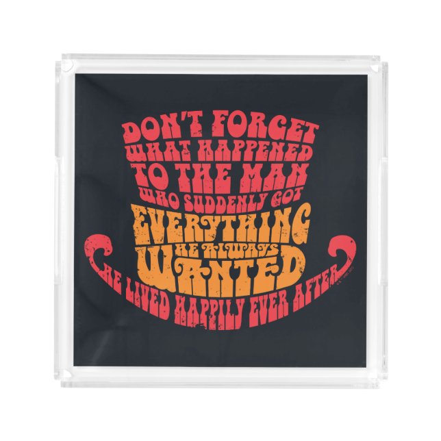 Willy Wonka Hat Typography Acrylic Tray (Front)
