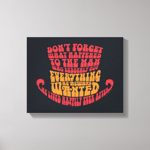 Willy Wonka Hat Typography Canvas Print