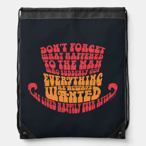 Willy Wonka Hat Typography Drawstring Bag