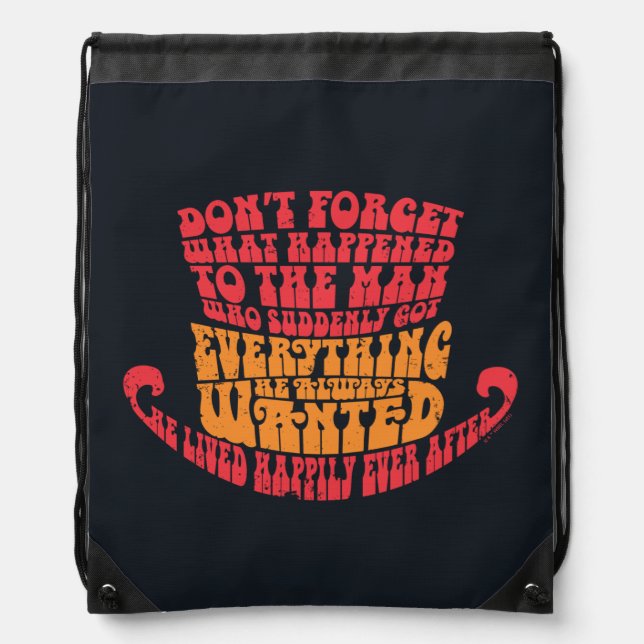 Willy Wonka Hat Typography Drawstring Bag (Front)