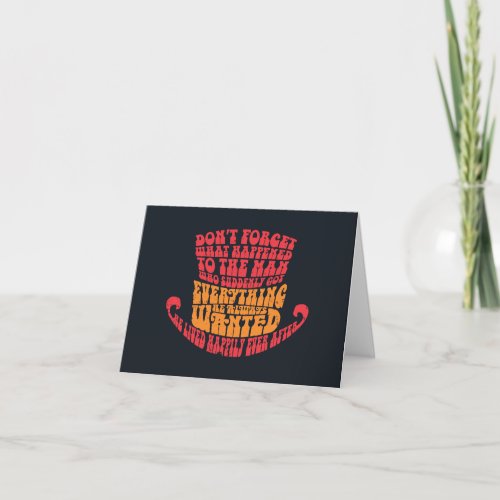 Willy Wonka Hat Typography Note Card