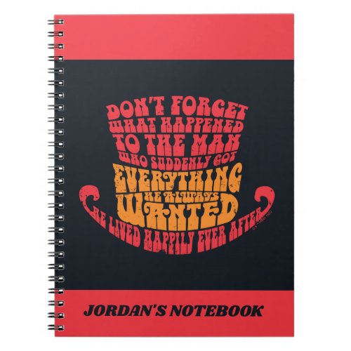 Willy Wonka Hat Typography Notebook