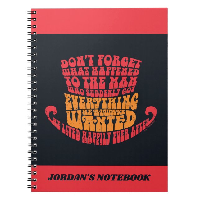 Willy Wonka Hat Typography Notebook (Front)