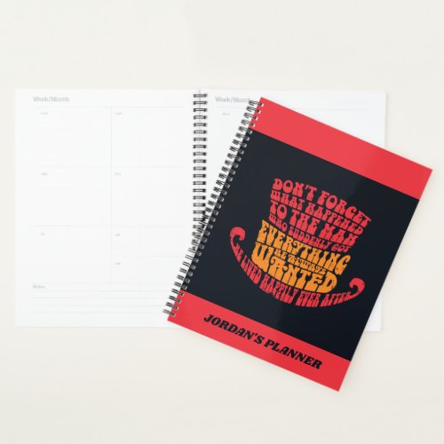 Willy Wonka Hat Typography Planner
