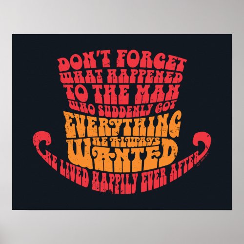 Willy Wonka Hat Typography Poster